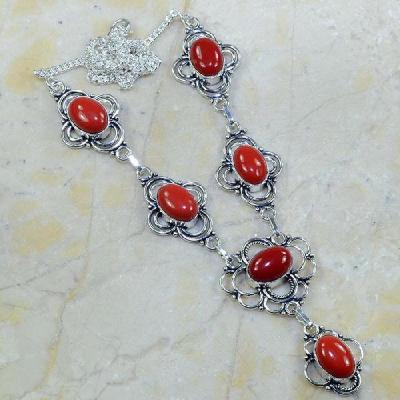 Crf 008b collier parure sautoir corail fantaisie argent 925 achat vente bijou