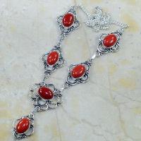 Crf 008d collier parure sautoir corail fantaisie argent 925 achat vente bijou