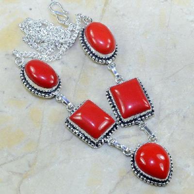 Crf 022a collier parure sautoir corail fantaisie argent 925 achat vente bijoux