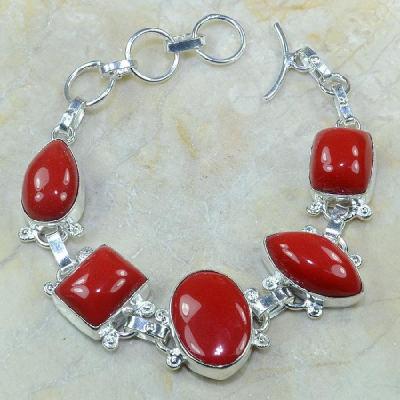 Crf 035a bracelet corail fantaisie argent 925 achat vente bijou