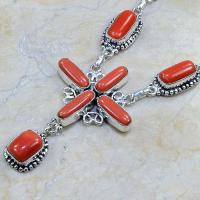 Crf 043b collier parure sautoir corail fantaisie argent 925 achat vente bijou