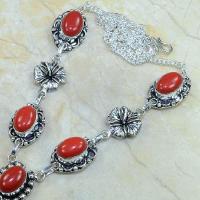 Crf 053b collier parure sautoir corail fantaisie argent 925 achat vente bijou