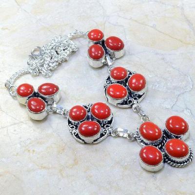 Crf 067a collier parure sautoir corail fantaisie argent 925 achat vente bijou