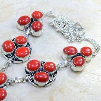 Crf 067b collier parure sautoir corail fantaisie argent 925 achat vente bijou