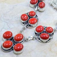 Crf 067c collier parure sautoir corail fantaisie argent 925 achat vente bijou