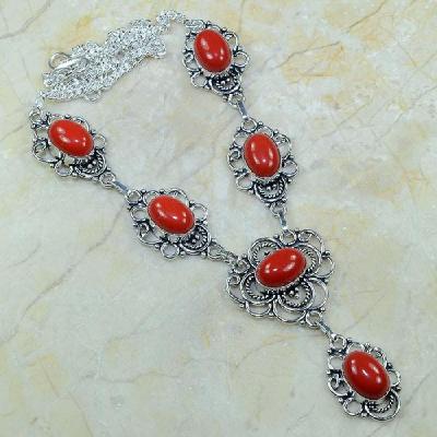 Crf 070a collier parure sautoir corail fantaisie argent 925 achat vente bijou