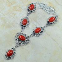 Crf 070d collier parure sautoir corail fantaisie argent 925 achat vente bijou