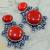 Crf 073b boucles oreilles corail fantaisie argent 925 achat vente