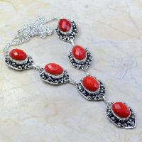Crf 082a collier parure sautoir corail fantaisie argent 925 achat vente bijou