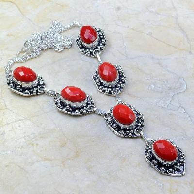 Crf 082a collier parure sautoir corail fantaisie argent 925 achat vente bijou