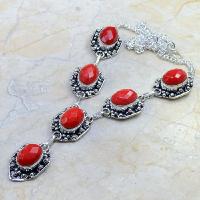 Crf 082d collier parure sautoir corail fantaisie argent 925 achat vente bijou