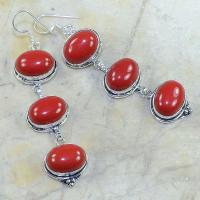 Crf 109a boucles pendants oreilles corail fantaisie argent 925 achat vente