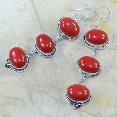 Crf 109a boucles pendants oreilles corail fantaisie argent 925 achat vente