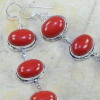 Crf 109c boucles pendants oreilles corail fantaisie argent 925 achat vente