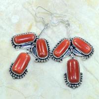 Crf 115b boucles pendants oreilles corail fantaisie argent 925 achat vente