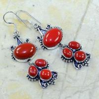 Crf 117a boucles pendants oreilles corail fantaisie argent 925 achat vente