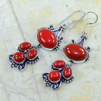 Crf 117b boucles pendants oreilles corail fantaisie argent 925 achat vente