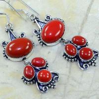 Crf 117c boucles pendants oreilles corail fantaisie argent 925 achat vente