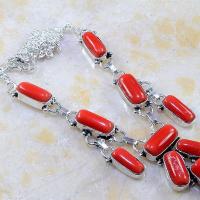 Crf 122c collier parure sautoir corail fantaisie argent 925 achat vente bijou