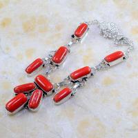 Crf 122d collier parure sautoir corail fantaisie argent 925 achat vente bijou