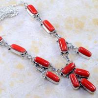 Crf 124c collier parure sautoir corail fantaisie argent 925 achat vente bijou