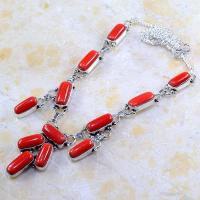 Crf 124d collier parure sautoir corail fantaisie argent 925 achat vente bijou