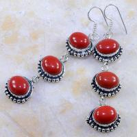 Crf 134b boucles pendants oreilles corail fantaisie argent 925 achat vente