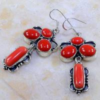 Crf 141b boucles pendants oreilles corail fantaisie argent 925 achat vente