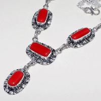 Crf 155c collier parure sautoir corail fantaisie argent 925 achat vente bijou