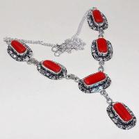 Crf 155d collier parure sautoir corail fantaisie argent 925 achat vente bijou