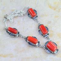 Crf 163a collier parure sautoir corail fantaisie argent 925 achat vente bijou