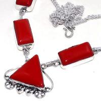 Crf 173b collier parure sautoir corail fantaisie argent 925 achat vente bijou