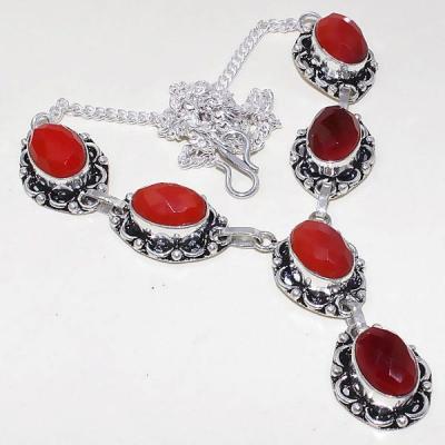 Crf 178a collier parure sautoir corail facette argent 925 achat vente bijou