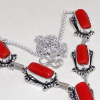 Crf 179c collier parure sautoir corail fantaisie argent 925 achat vente bijou