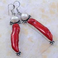 Crf 200a boucles pendants oreilles corail rouge perle bijoux argent 925 achat vente 