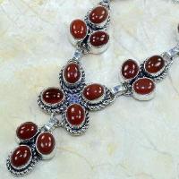 Crn 104b collier parure carnelian sautoir cornaline achat vente bijoux argent 925