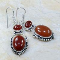 Crn 111a boucles oreilles pendants cornaline carnelian achat vente bijoux argent 925