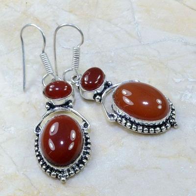 Crn 111a boucles oreilles pendants cornaline carnelian achat vente bijoux argent 925