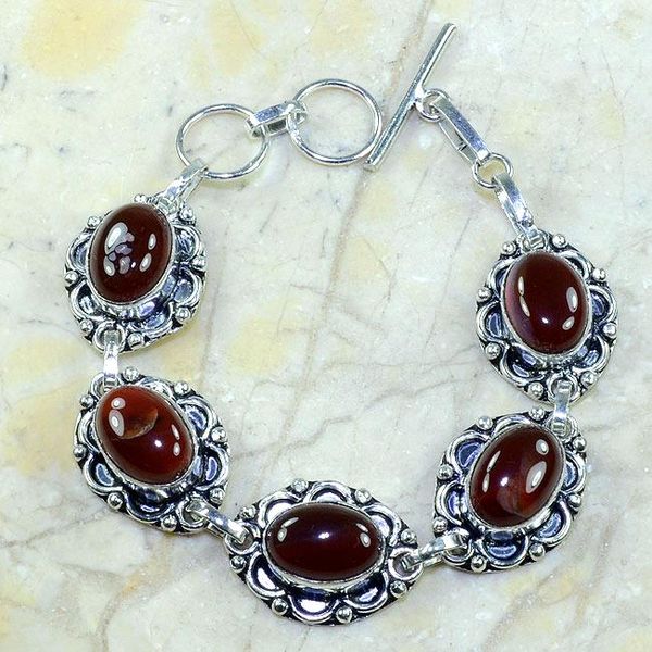 Crn 126a bracelet cornaline carnelian achat vente bijoux argent 925