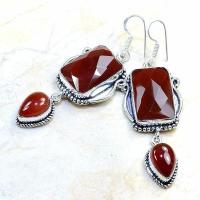 Crn 128c boucles oreilles pendants cornaline carnelian achat vente bijoux argent 925