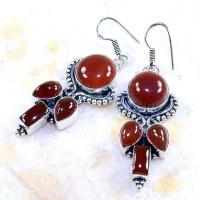 Crn 135a boucles oreilles pendants cornaline carnelian achat vente bijoux argent 925