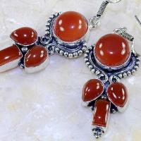 Crn 135c boucles oreilles pendants cornaline carnelian achat vente bijoux argent 925