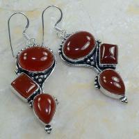 Crn 138a boucles oreilles pendants cornaline carnelian achat vente bijoux argent 925