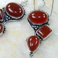 Crn 138c boucles oreilles pendants cornaline carnelian achat vente bijoux argent 925