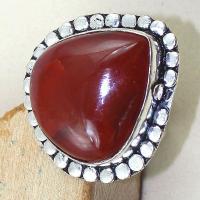 Crn 140c bague anneau t59 cornaline carnelian achat vente bijou pierre taillee lithitherapie