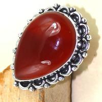 Crn 150c bague anneau t53 cornaline carnelian achat vente bijou pierre taillee lithitherapie