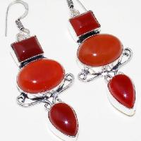 Crn 156a boucles oreilles pendants cornaline carnelian achat vente bijoux argent 925