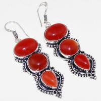 Crn 157a boucles oreilles pendants cornaline carnelian achat vente bijoux argent 925