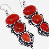 Crn 157c boucles oreilles pendants cornaline carnelian achat vente bijoux argent 925