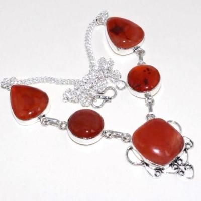 Crn 165a collier parure sautoir cornaline carnelian achat vente bijoux argent 925